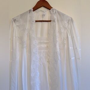 Two Piece Vintage Lace Night Gown and Robe